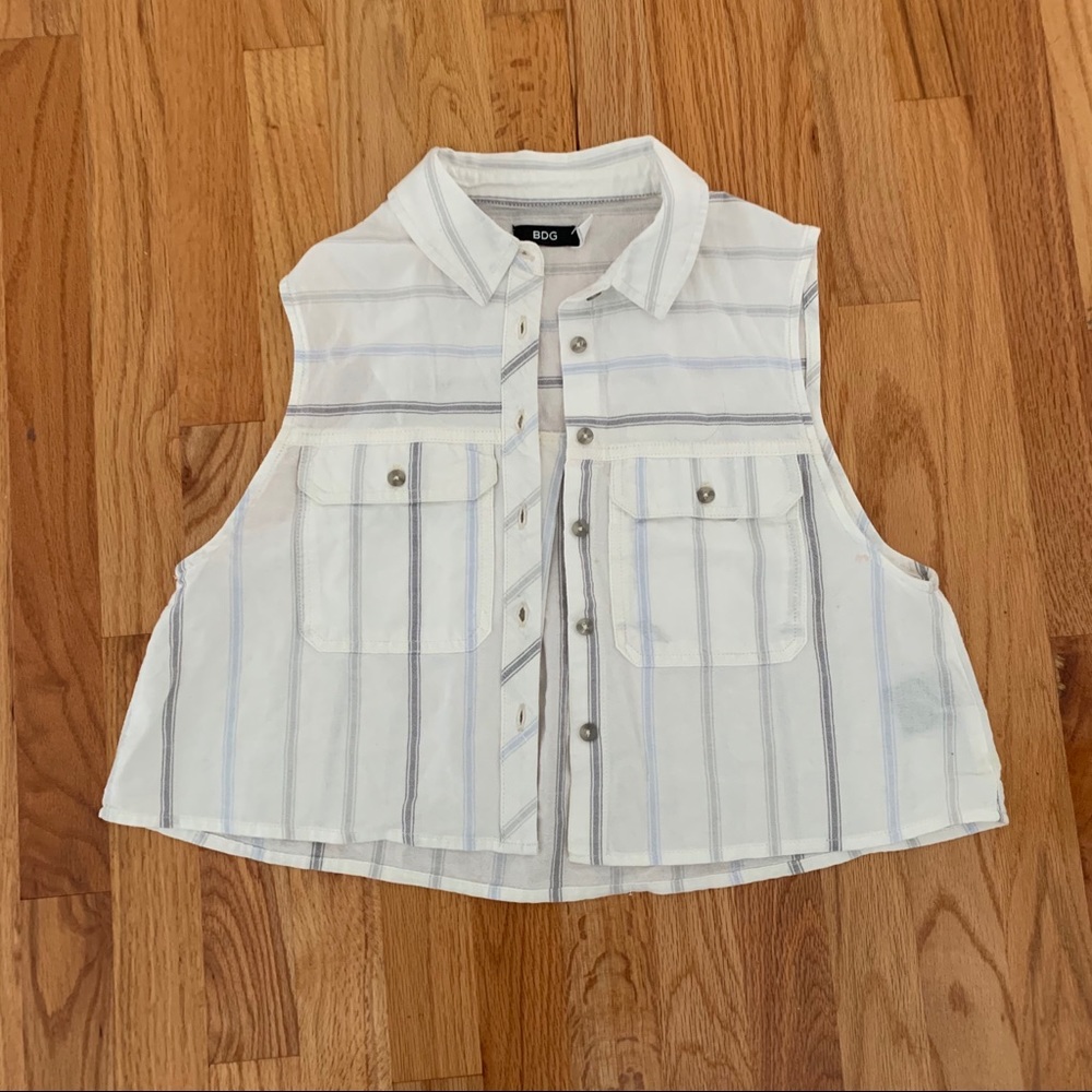White Striped Vest